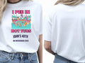 Personalised Banter Tee — white tee, front and back view