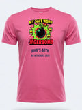 Personalised Banter Tee — pink tee, front view