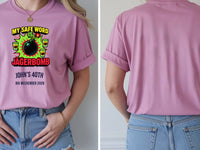 Personalised Banter Tee — azalea tee, front and back view