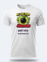 Personalised Banter Tee — white tee, front view