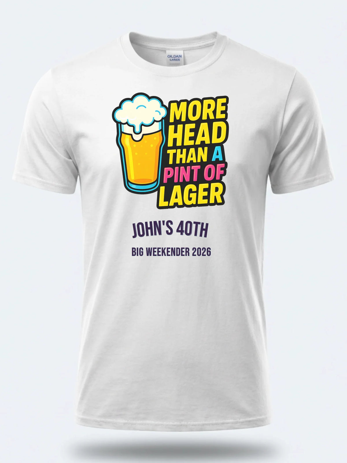 Personalised Banter Tee — white tee, front view