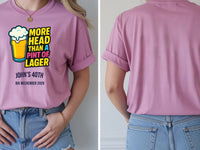 Personalised Banter Tee — azalea tee, front and back view