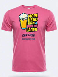 Personalised Banter Tee — pink tee, front view
