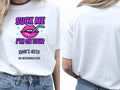 Personalised Banter Tee — white tee, front and back view