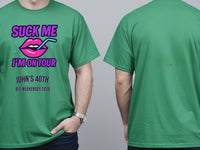 Personalised Banter Tee — irish green tee, front and back view
