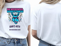 Personalised Banter Tee — white tee, front and back view