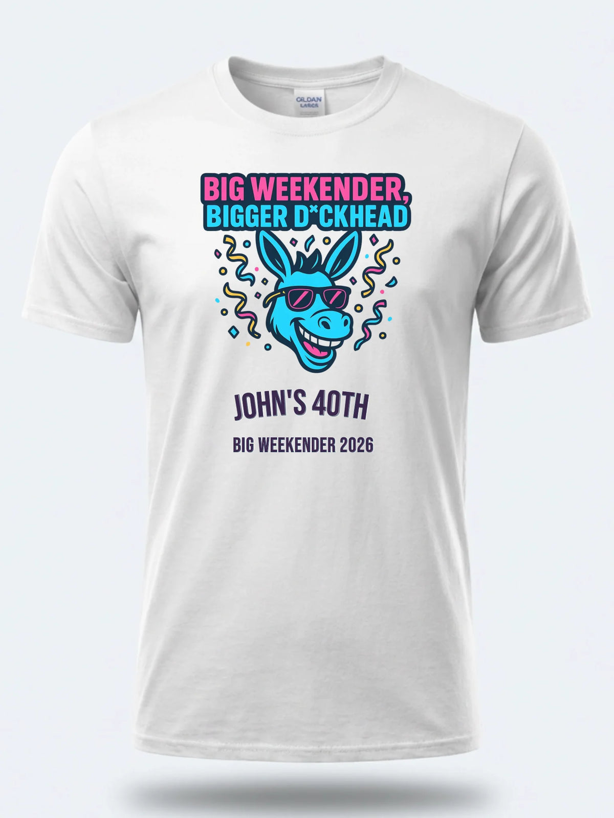 Personalised Banter Tee — white tee, front view