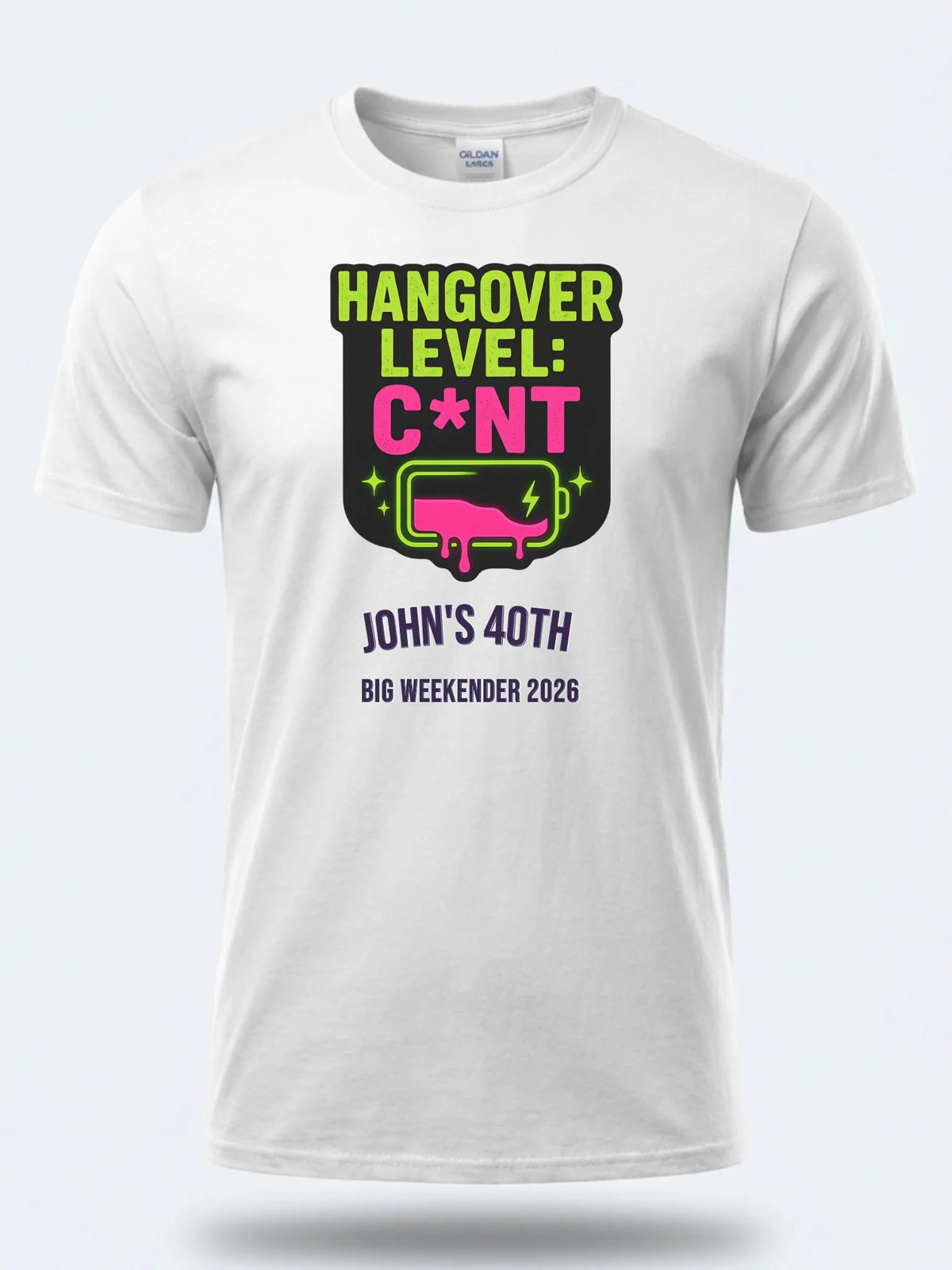 Personalised Banter Tee — white tee, front view