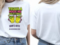 Personalised Banter Tee — white tee, front and back view