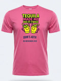 Personalised Banter Tee — pink tee, front view