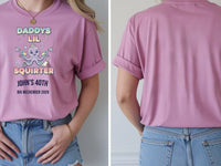 Personalised Banter Tee — azalea tee, front and back view