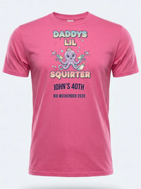 Personalised Banter Tee — pink tee, front view