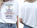 Personalised Banter Tee — white tee, front and back view