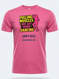 Personalised Banter Tee — pink tee, front view