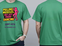 Personalised Banter Tee — irish green tee, front and back view