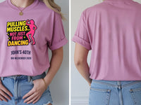 Personalised Banter Tee — azalea tee, front and back view