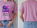 Personalised Banter Tee — azalea tee, front and back view