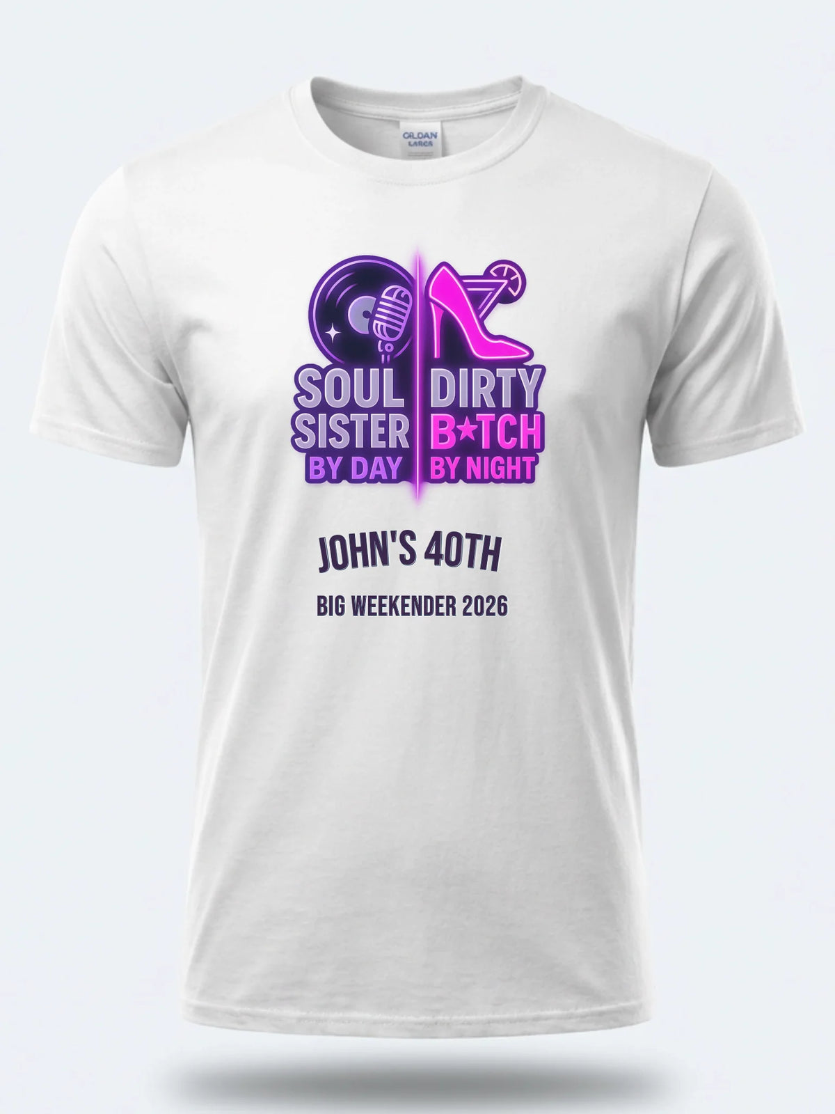 Personalised Banter Tee — white tee, front view