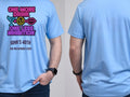 Personalised Banter Tee — carolina blue tee, front and back view