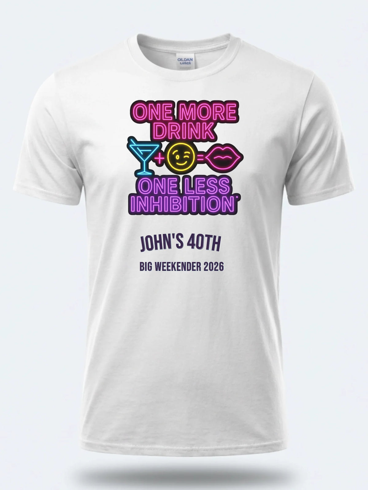 Personalised Banter Tee — white tee, front view