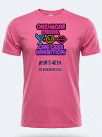 Personalised Banter Tee — pink tee, front view