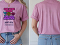 Personalised Banter Tee — azalea tee, front and back view
