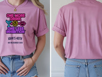 Personalised Banter Tee — azalea tee, front and back view