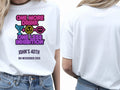 Personalised Banter Tee — white tee, front and back view