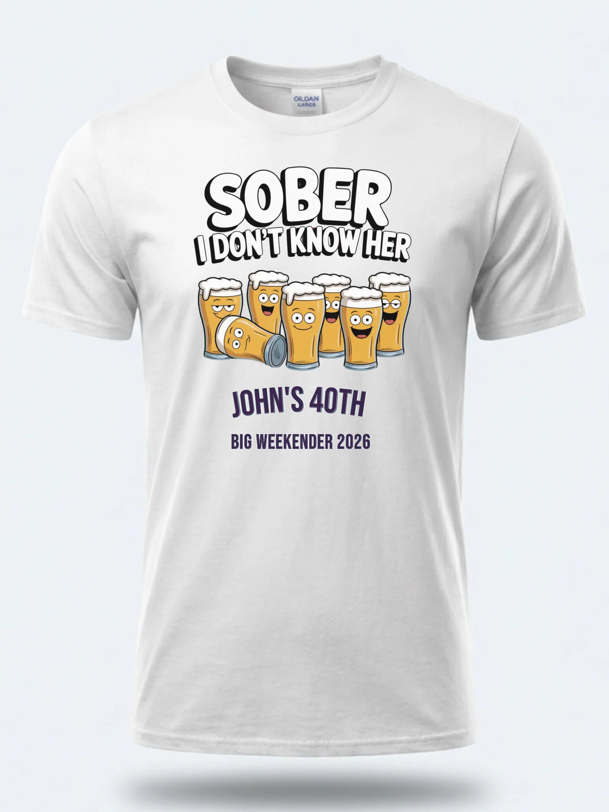 Personalised Banter Tee — white tee, front view