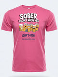 Personalised Banter Tee — pink tee, front view