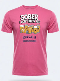 Personalised Banter Tee — pink tee, front view