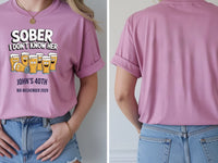Personalised Banter Tee — azalea tee, front and back view