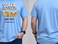 Personalised Banter Tee — carolina blue tee, front and back view
