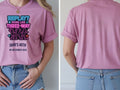 Personalised Banter Tee — azalea tee, front and back view