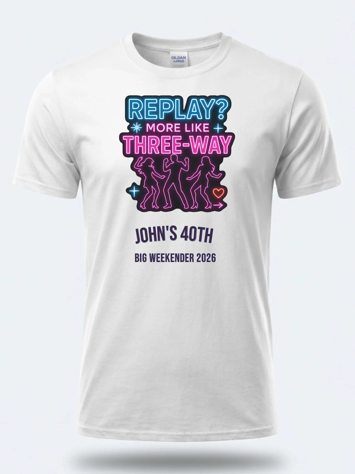 Personalised Banter Tee — white tee, front view