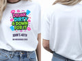 Personalised Banter Tee — white tee, front and back view