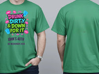 Personalised Banter Tee — irish green tee, front and back view