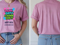 Personalised Banter Tee — azalea tee, front and back view