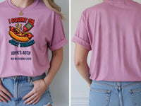 Personalised Banter Tee — azalea tee, front and back view