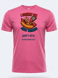 Personalised Banter Tee — pink tee, front view