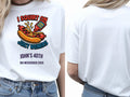 Personalised Banter Tee — white tee, front and back view