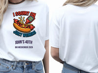 Personalised Banter Tee — white tee, front and back view