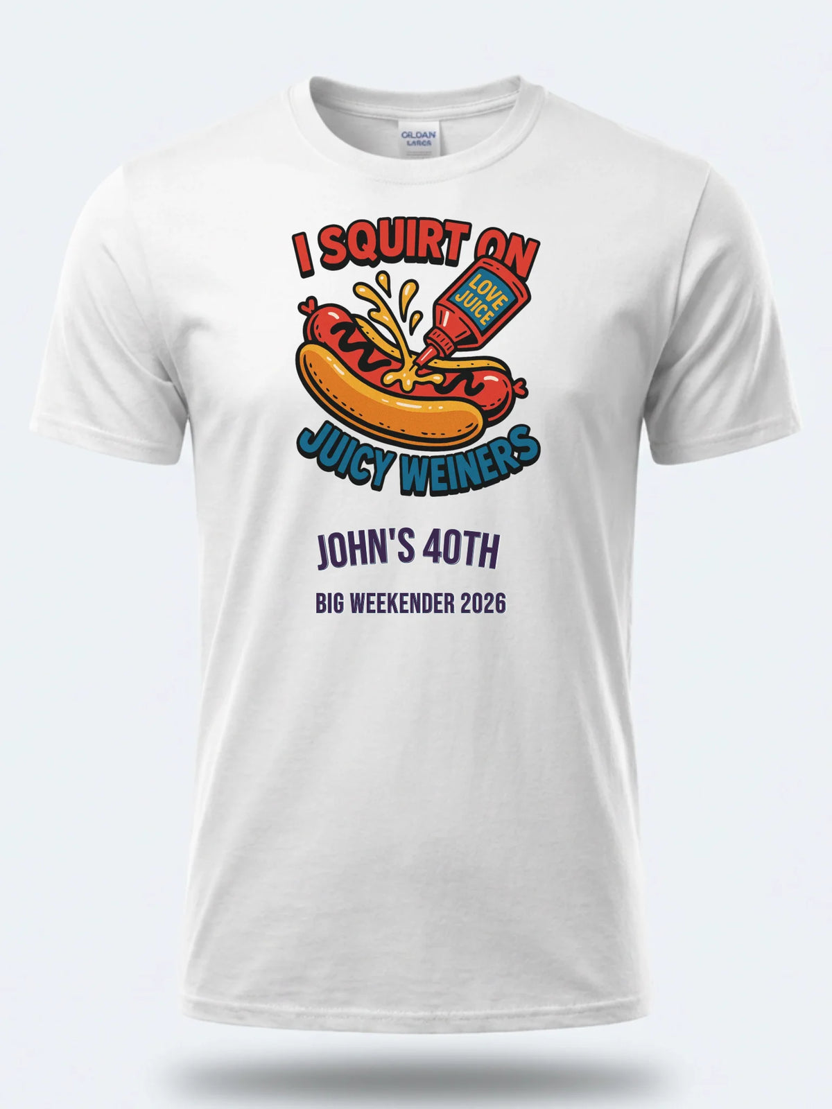 Personalised Banter Tee — white tee, front view