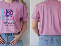 Personalised 80s Tee — azalea tee, front and back view