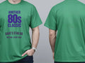 Personalised 80s Tee — irish green tee, front and back view