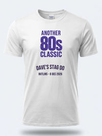 Personalised 80s Tee — white tee, front view