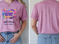 Personalised 80s Tee — azalea tee, front and back view