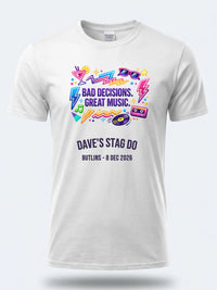 Personalised 80s Tee — white tee, front view