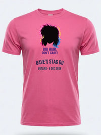 Personalised 80s Tee — pink tee, front view