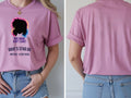 Personalised 80s Tee — azalea tee, front and back view